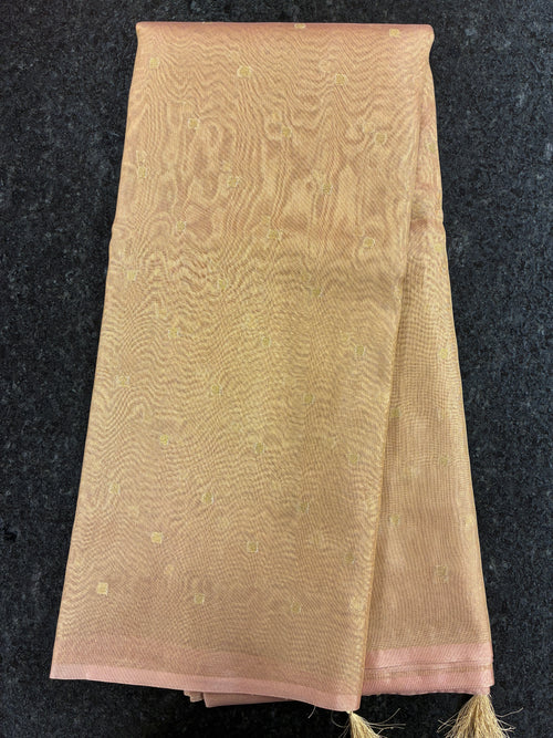 Banna Signature Simple Tissue Saree - Peach