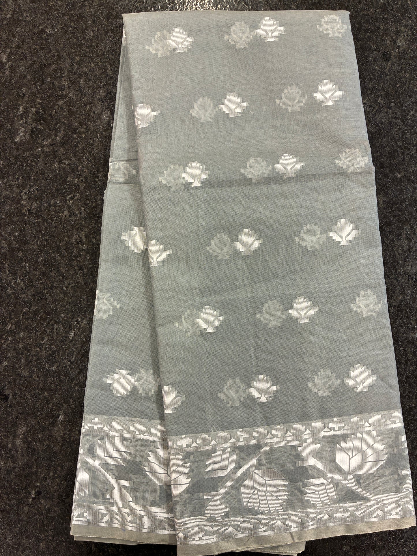 Jamdhani Cotton Saree - Grey