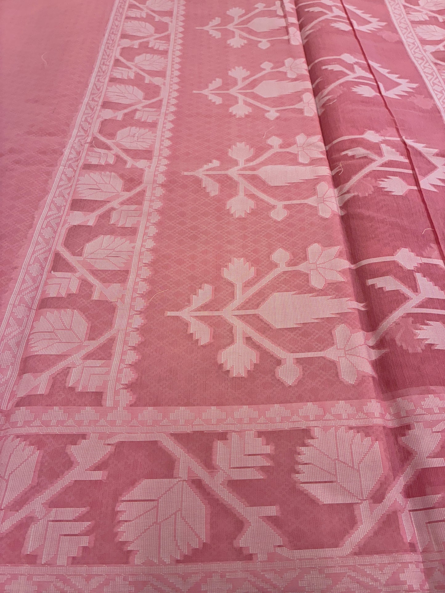 Jamdhani Cotton Saree - Pink
