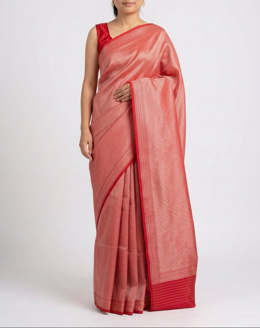 Handloom Rich Katan Silk saree - Red
