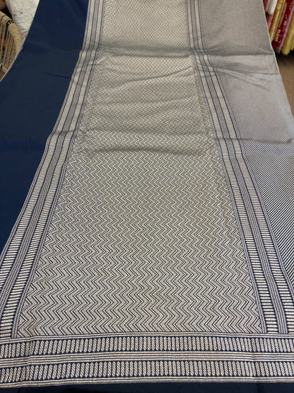 Handloom Rich Katan Silk saree - Navy Blue