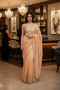 Pure Kora Silk saree with handwork - Beige
