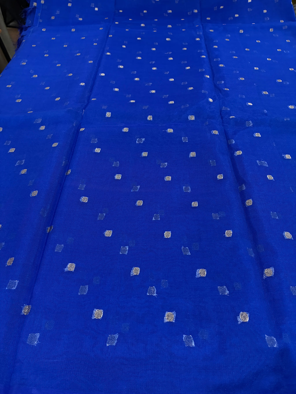 So elegant simple organza saree - Royal Blue