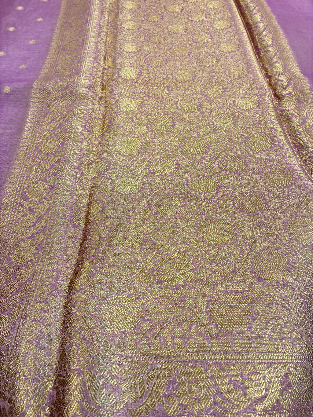 Tissue Silk woven traditional Banarasi saree - Light Purple Lavender