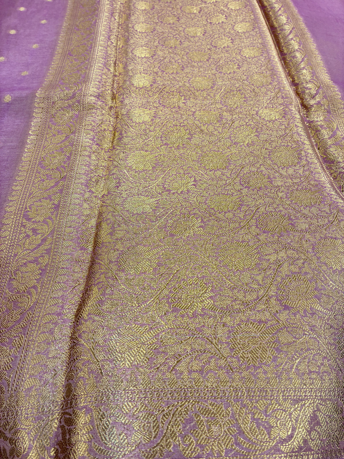 Tissue Silk woven traditional Banarasi saree - Light Purple Lavender