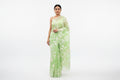 Soft Kota embroidery saree - Parrot Green