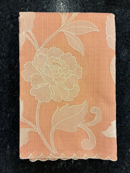 Soft Kota embroidery saree - Peach