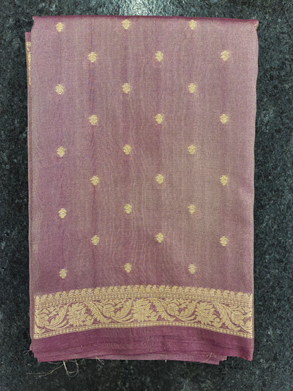 Tissue Silk woven traditional Banarasi saree - Copper brown