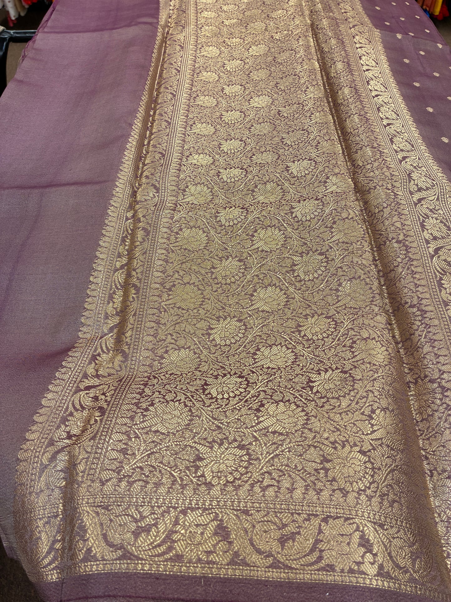 Tissue Silk woven traditional Banarasi saree - Copper brown