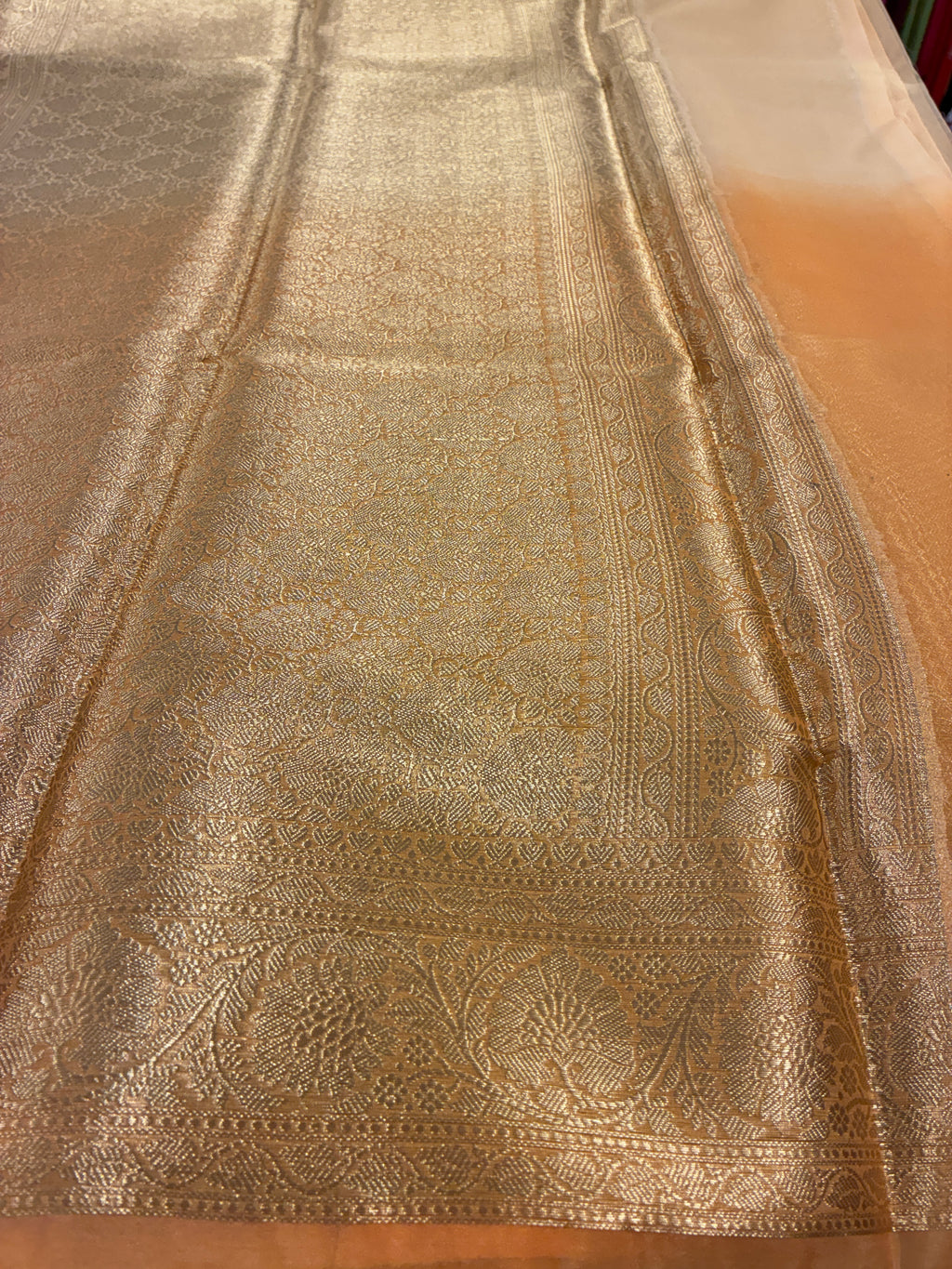 Ombre Banarasi Saree - Light and Dark Orange