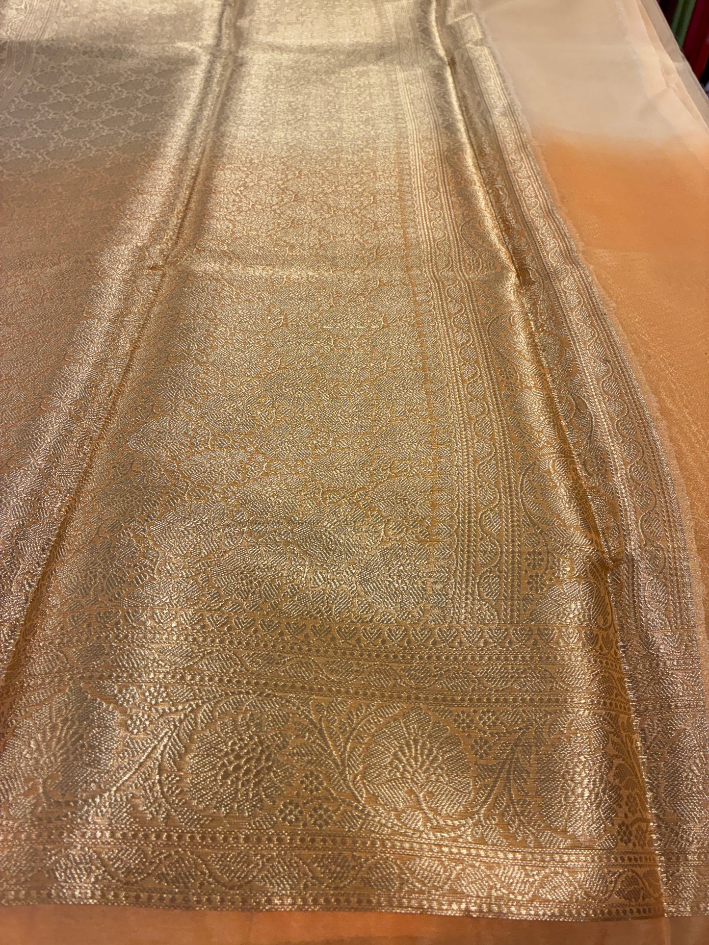 Ombre Banarasi Saree - Light and Dark Orange
