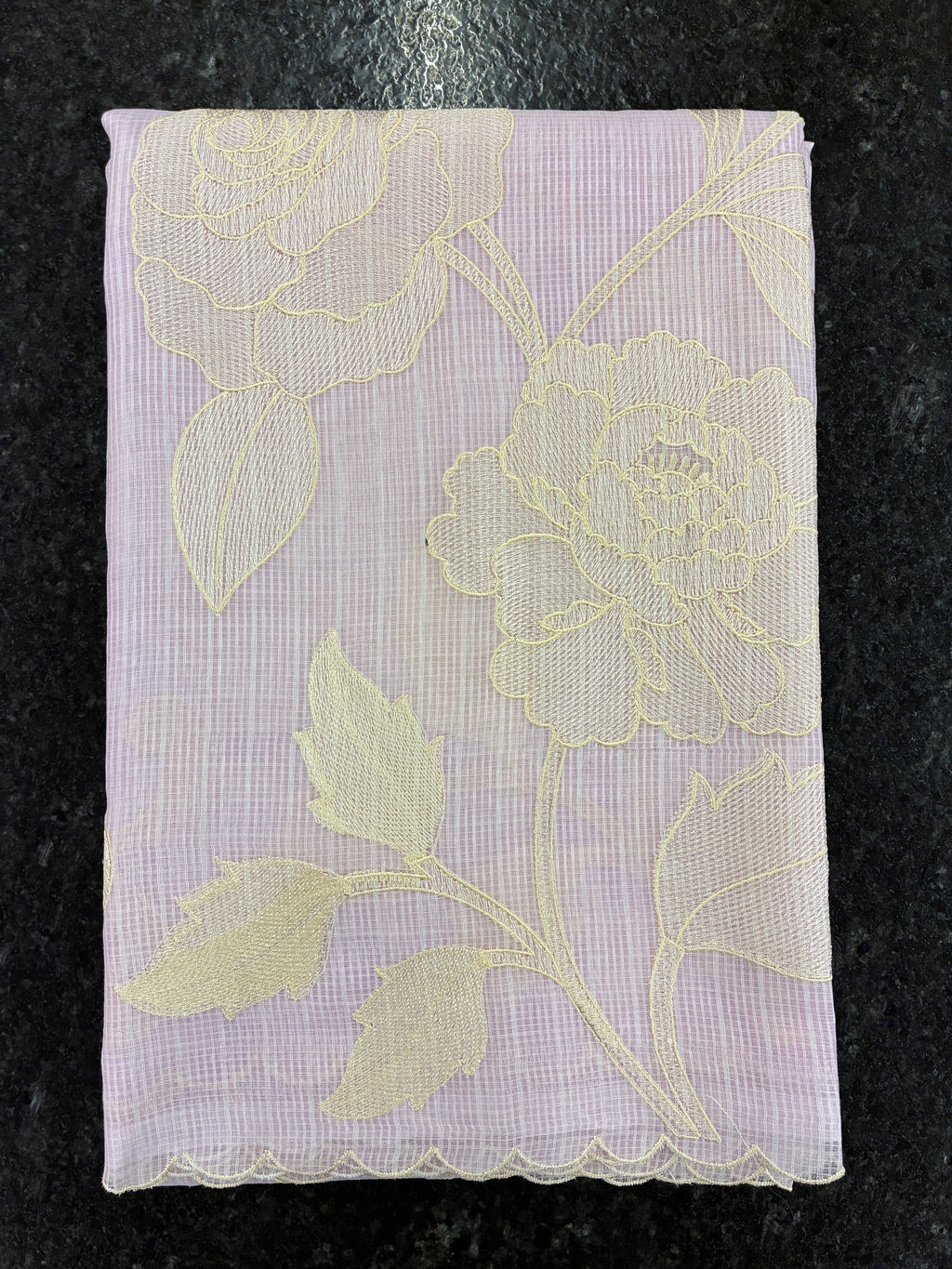 Soft Kota embroidery saree - Light Lavender