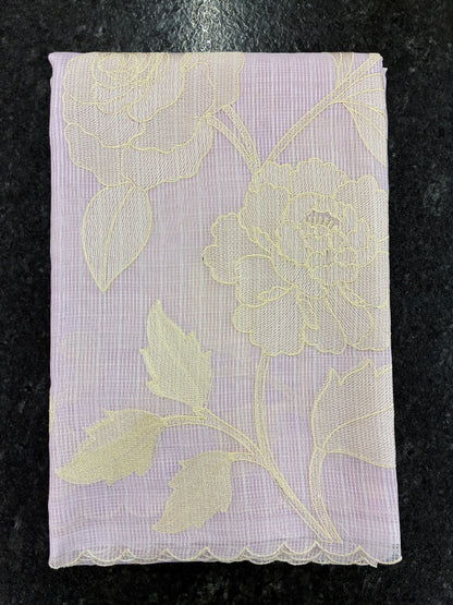 Soft Kota embroidery saree - Light Lavender