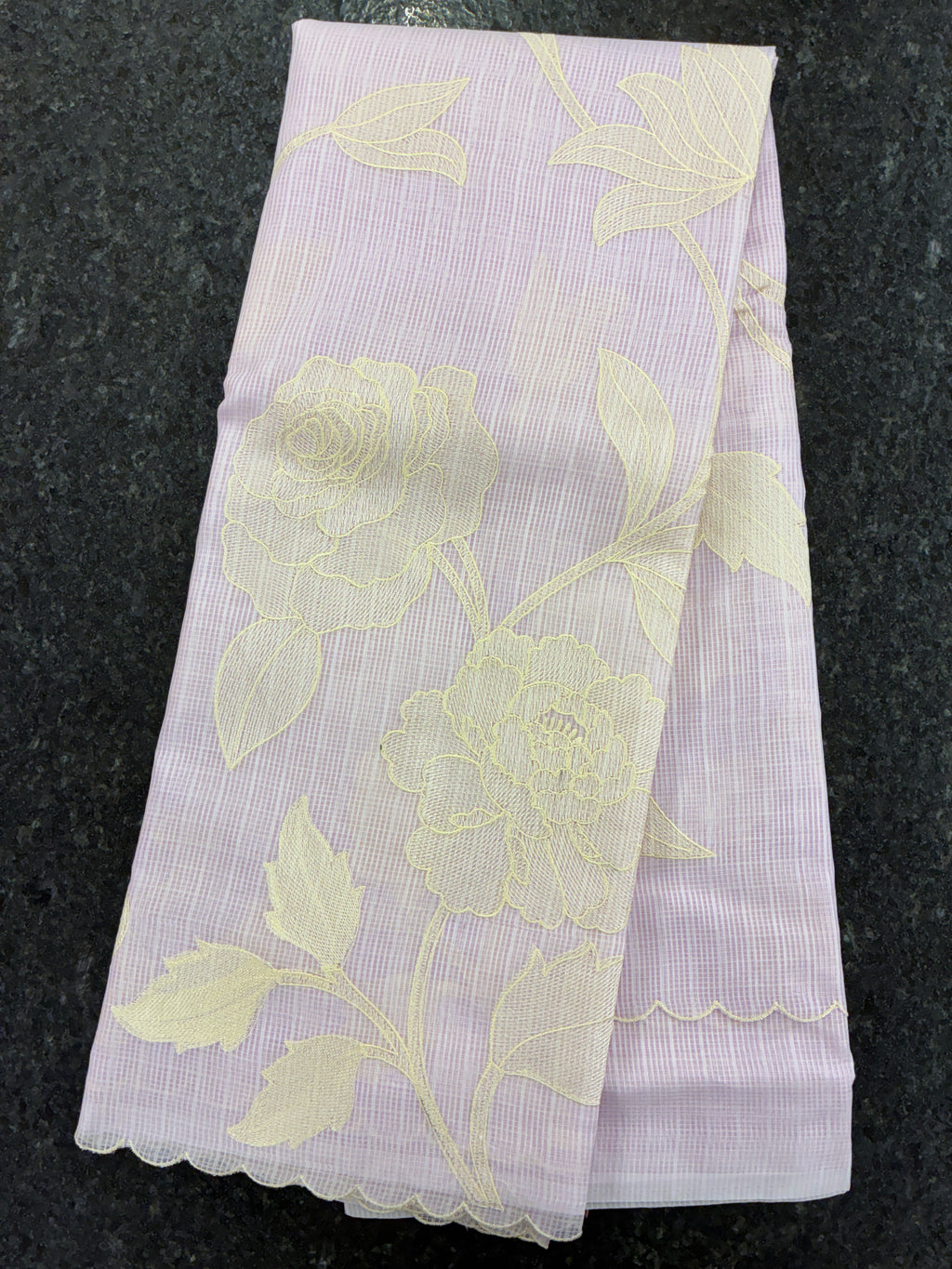 Soft Kota embroidery saree - Light Lavender