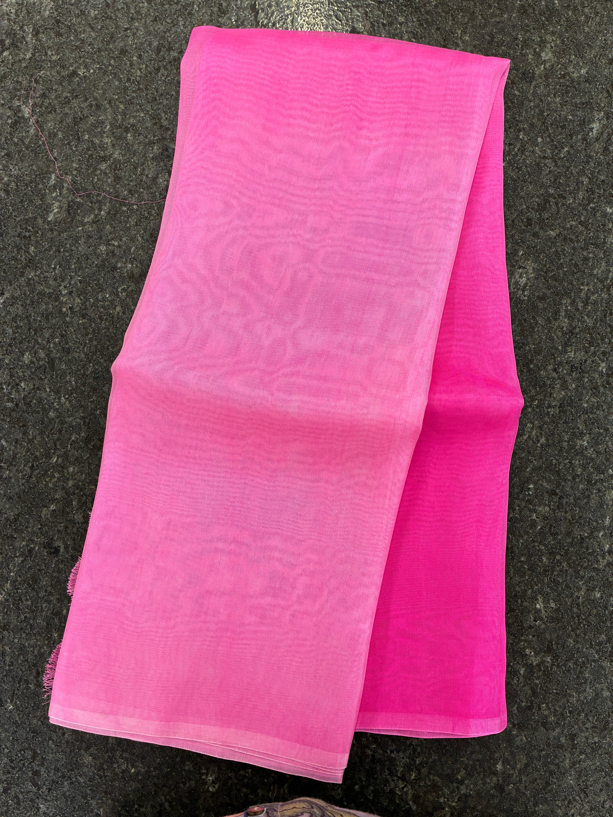 Pure Organza Silk with in Ombre Pink - Light and Dark Pink