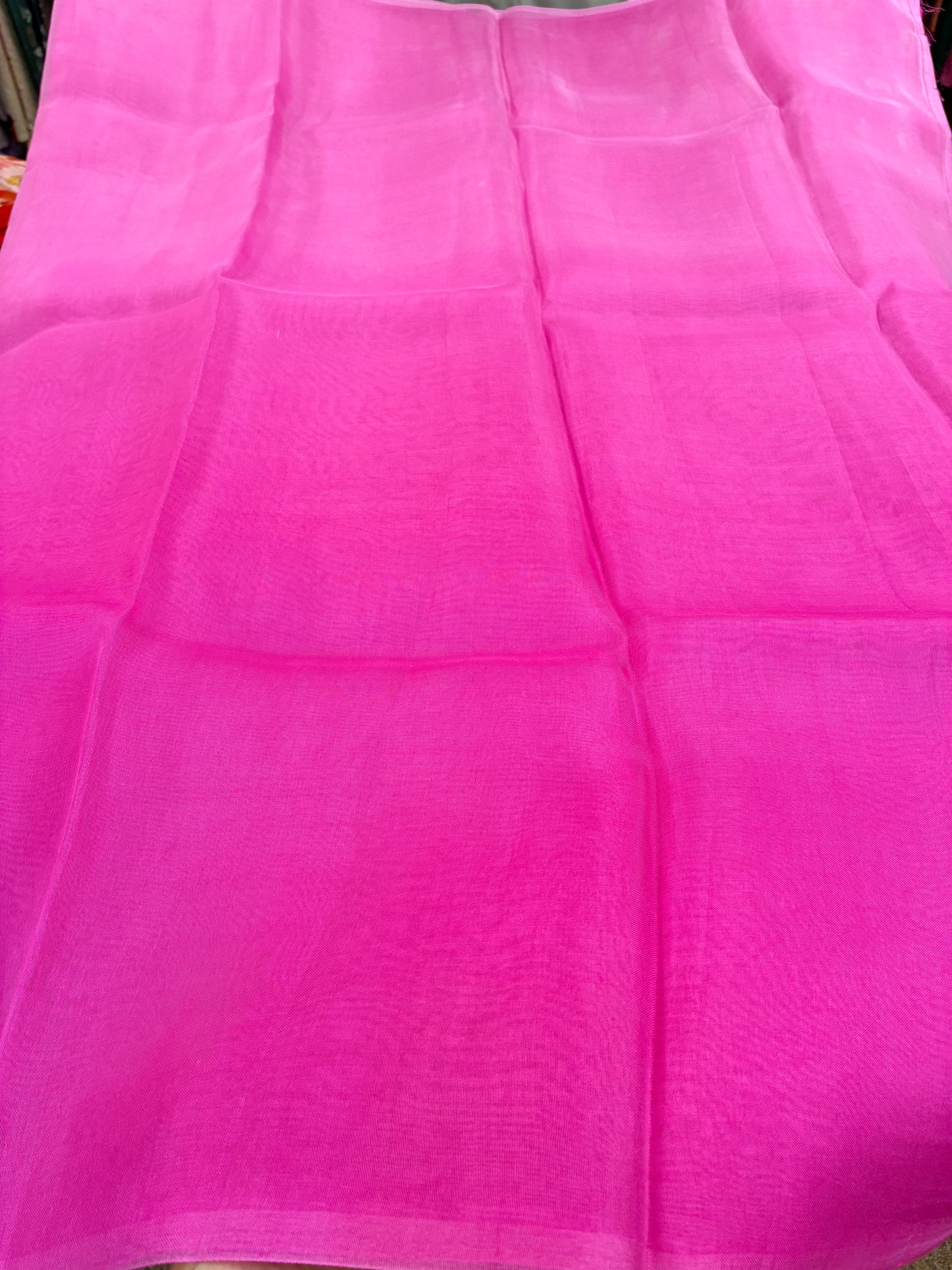 Pure Organza Silk with in Ombre Pink - Light and Dark Pink