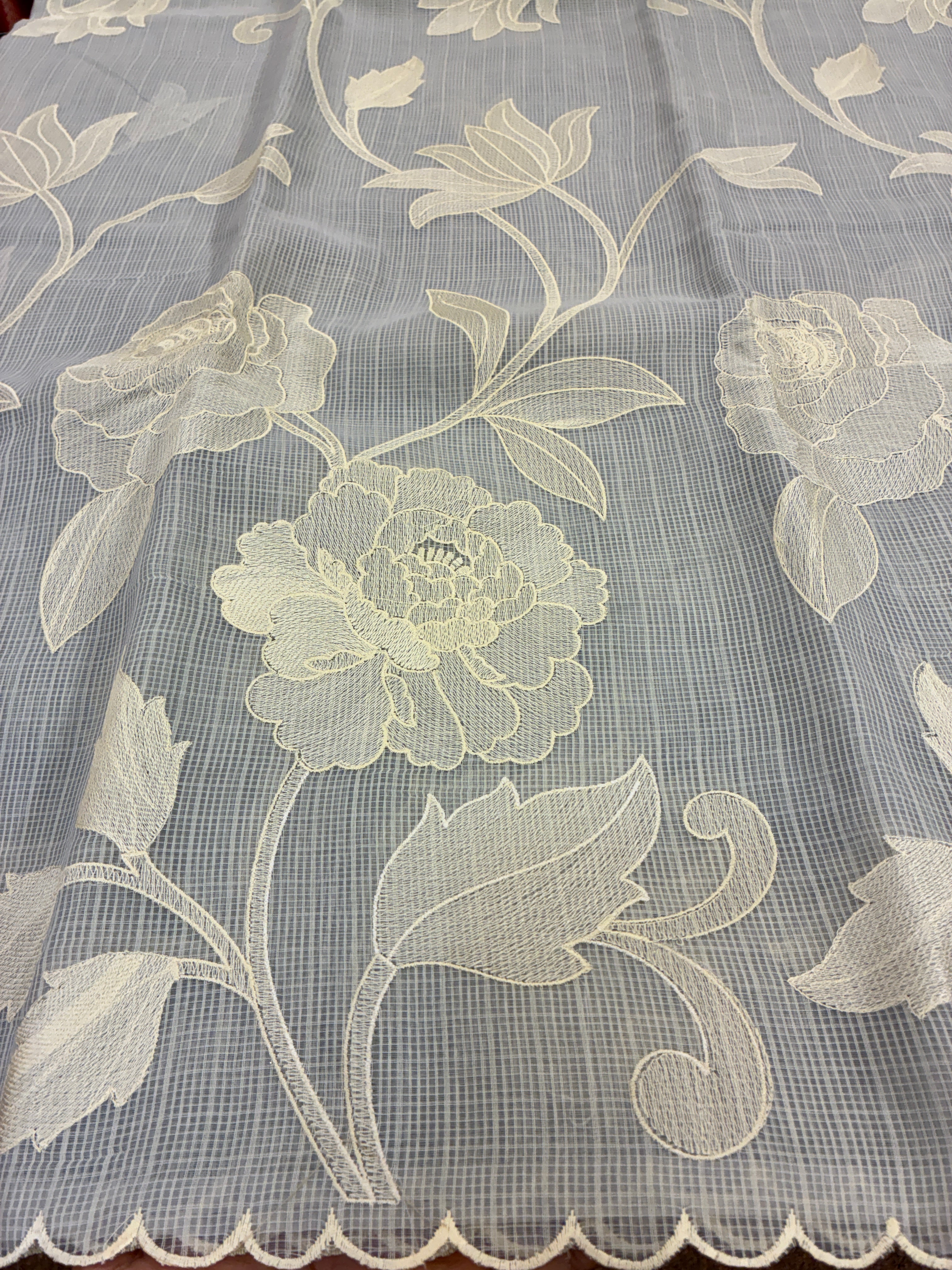 Soft Kota embroidery saree - Light Grey