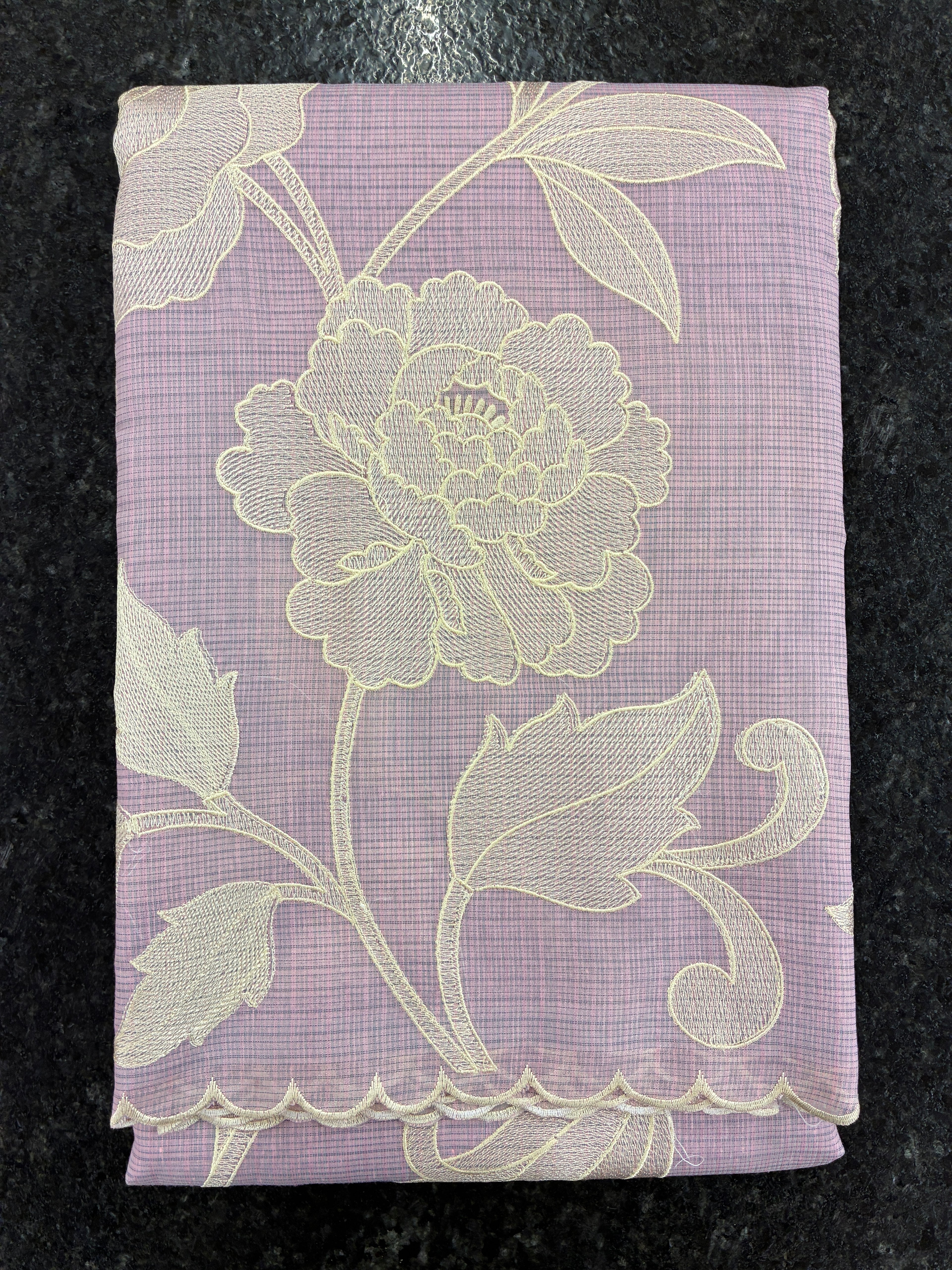 Soft Kota embroidery saree - Lavender