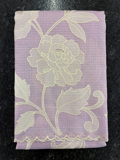Soft Kota embroidery saree - Lavender