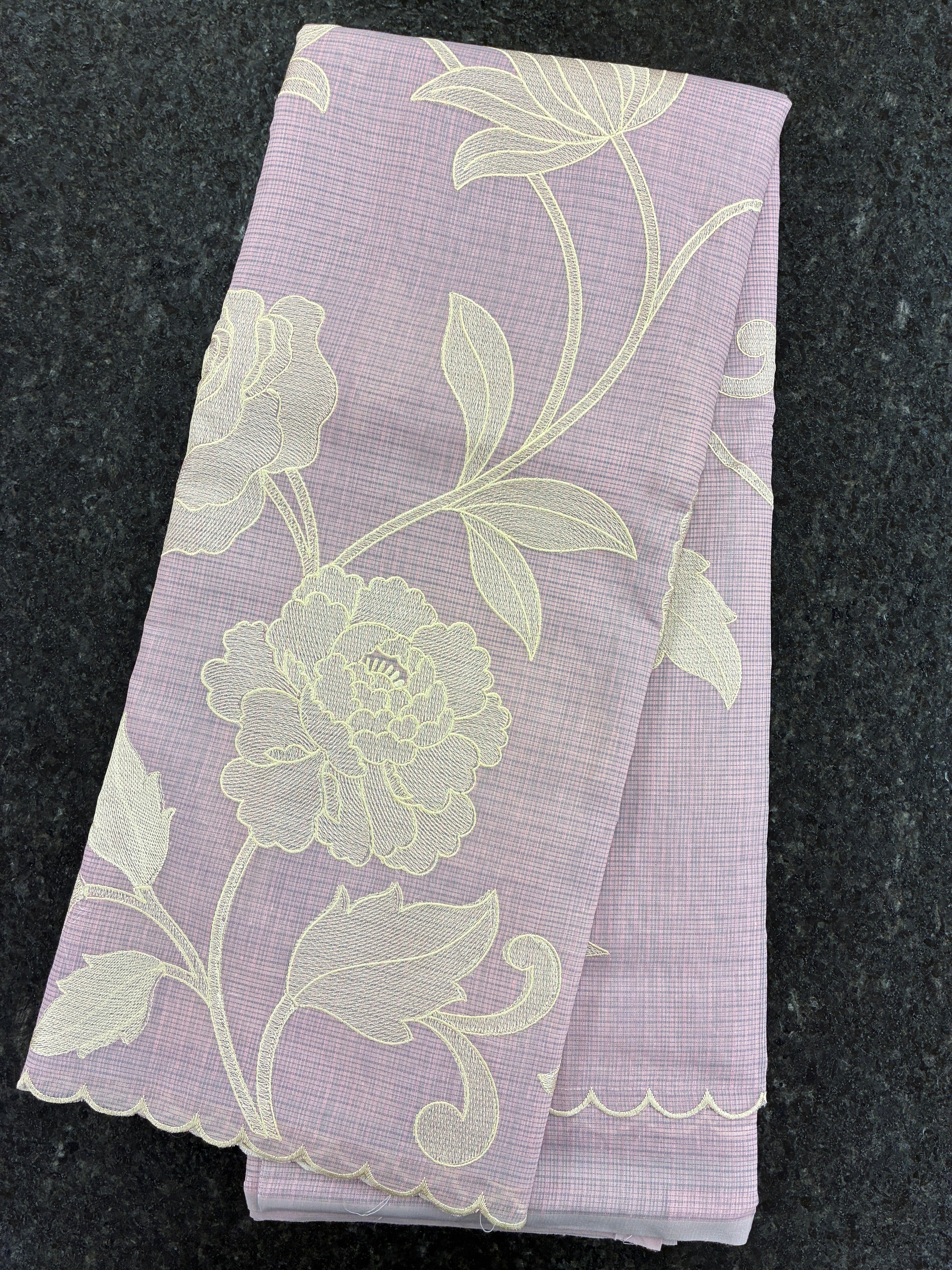 Soft Kota embroidery saree - Lavender