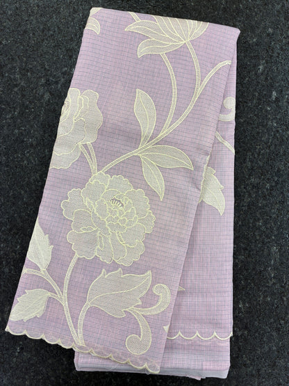 Soft Kota embroidery saree - Lavender