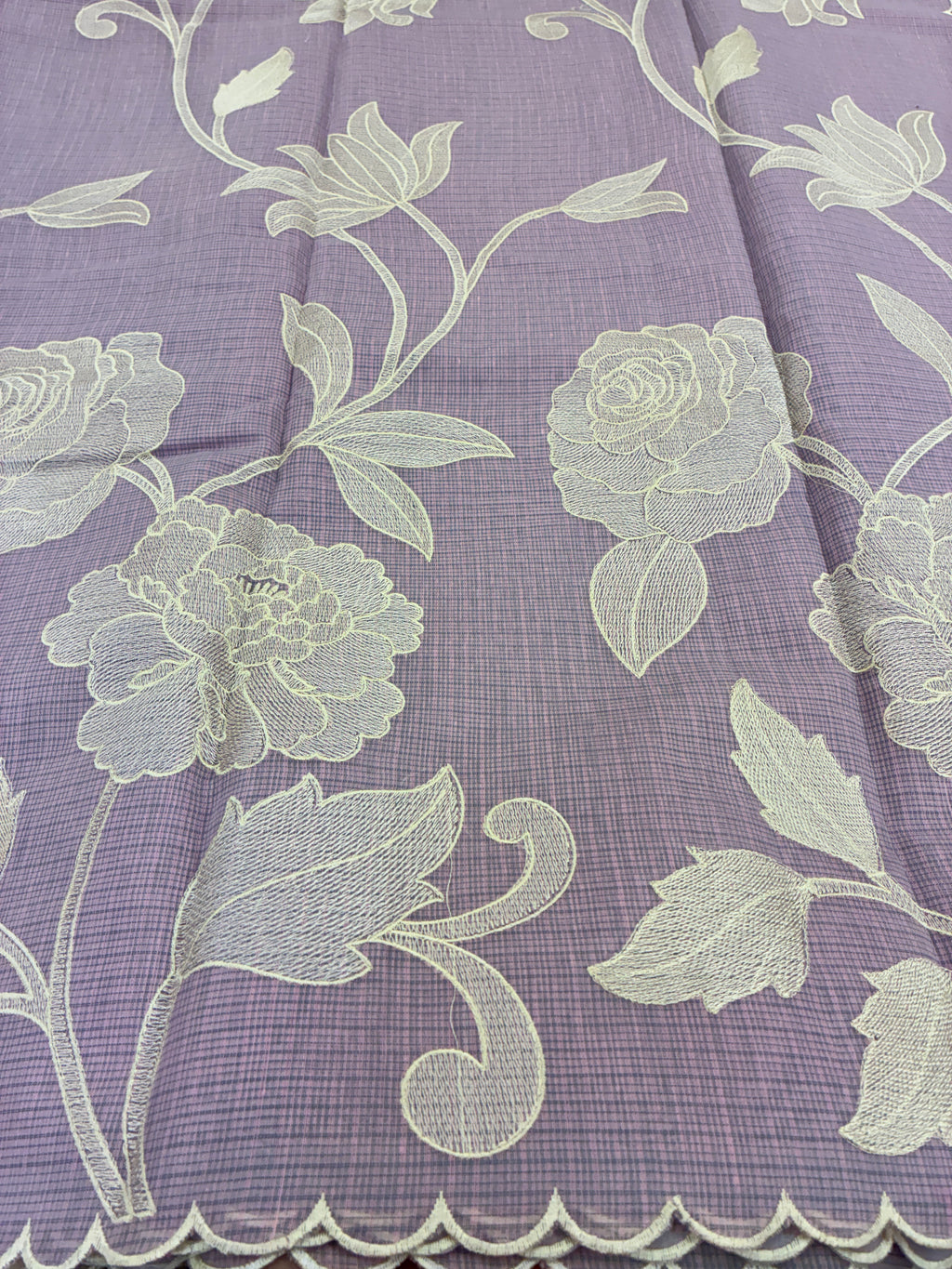 Soft Kota embroidery saree - Lavender