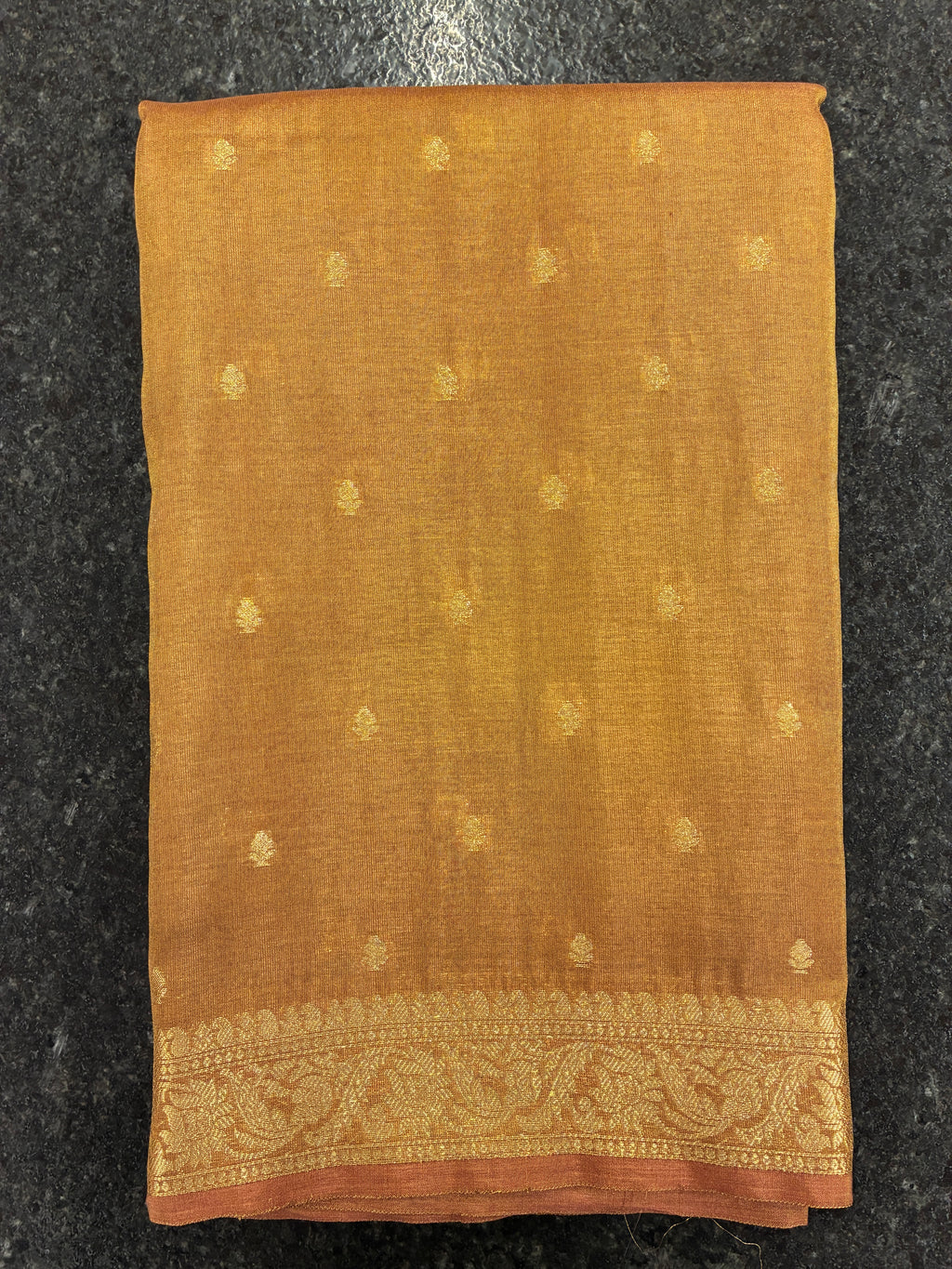 Tissue Silk woven traditional Banarasi saree - Copper Brown
