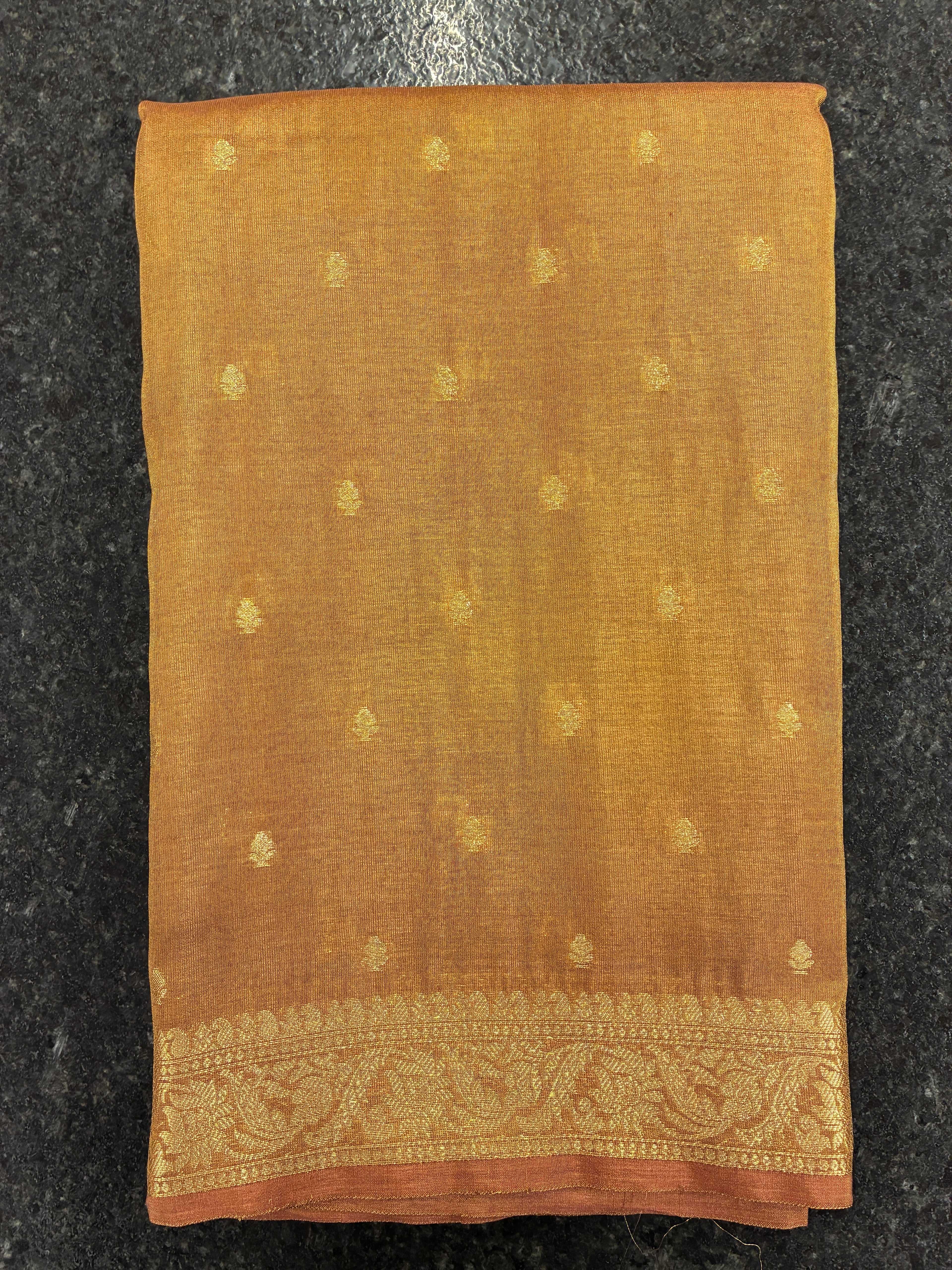 Tissue Silk woven traditional Banarasi saree - Copper Brown