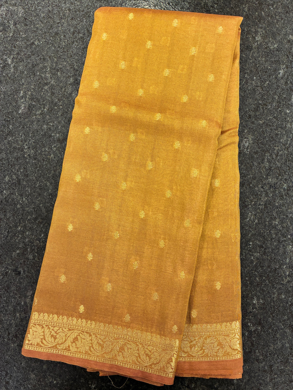Tissue Silk woven traditional Banarasi saree - Copper Brown