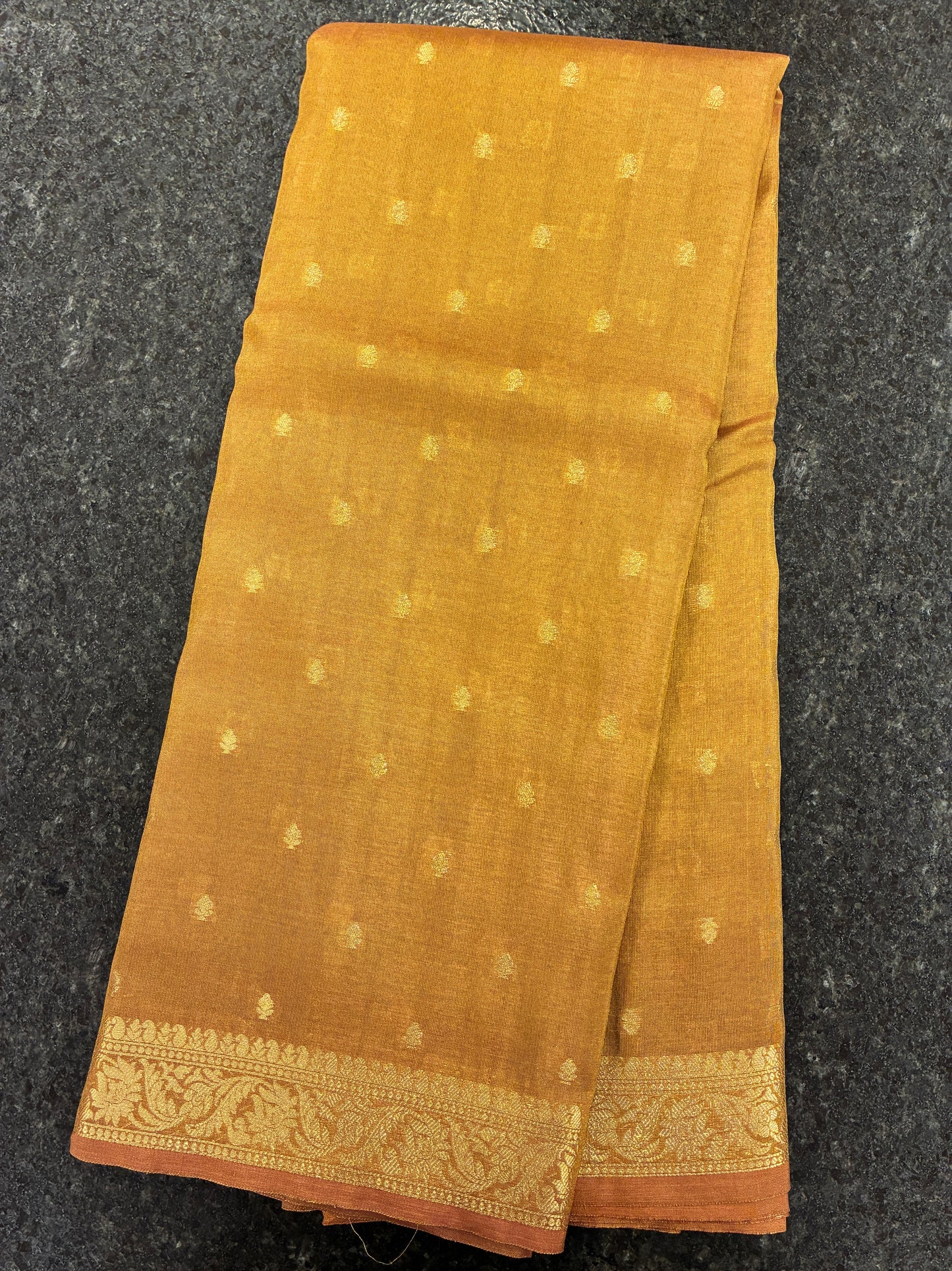 Tissue Silk woven traditional Banarasi saree - Copper Brown