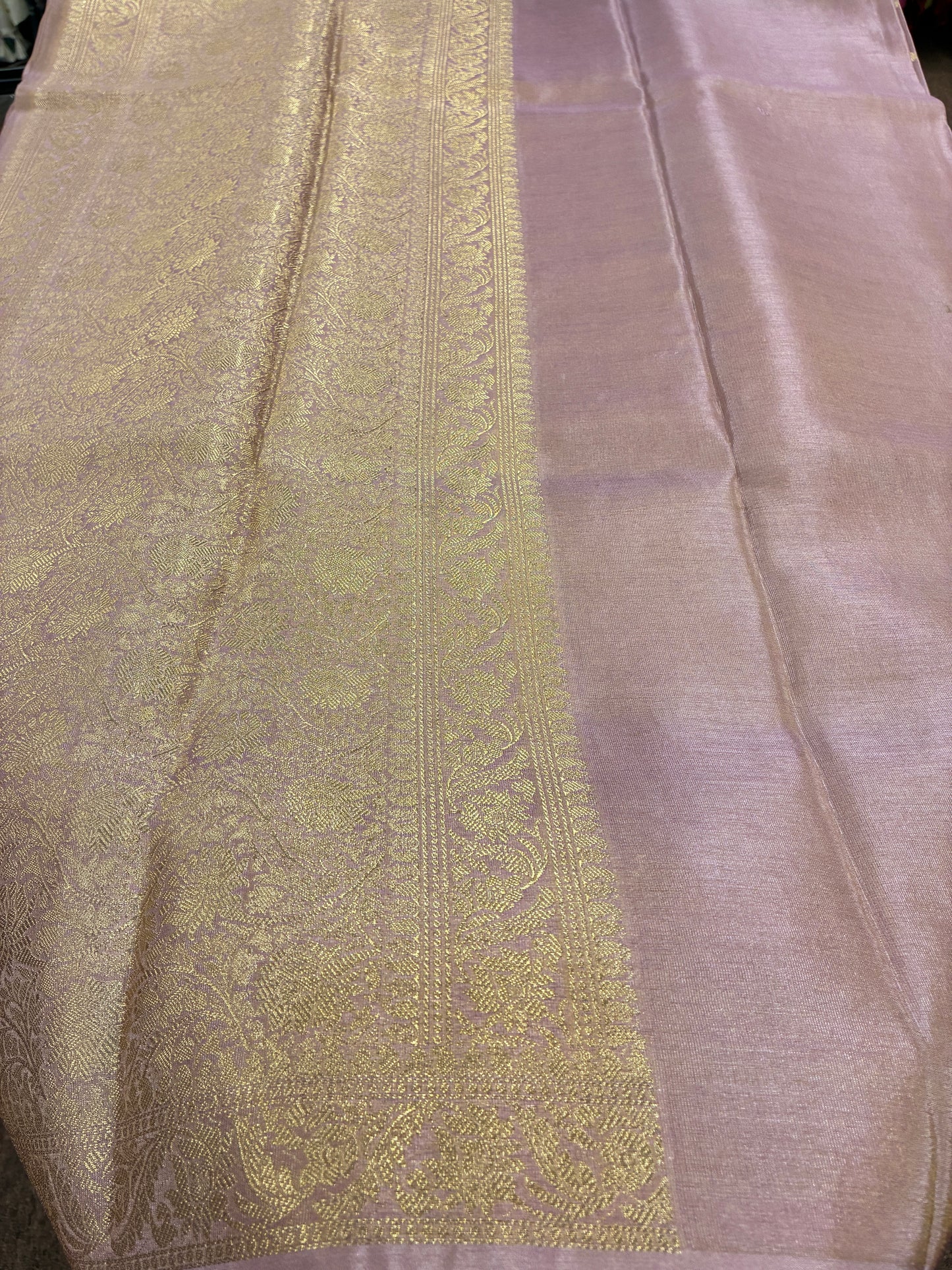 Tissue Silk woven traditional Banarasi saree - Light Lavender