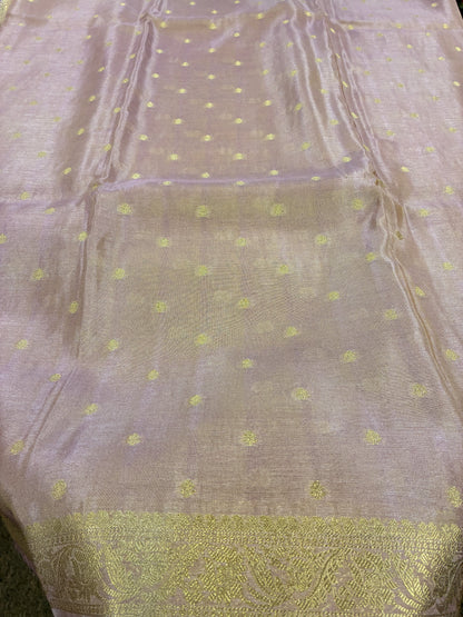 Tissue Silk woven traditional Banarasi saree - Light Lavender