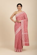 Jamdhani Cotton Saree with Silk thread work (Resham) - Light Grape