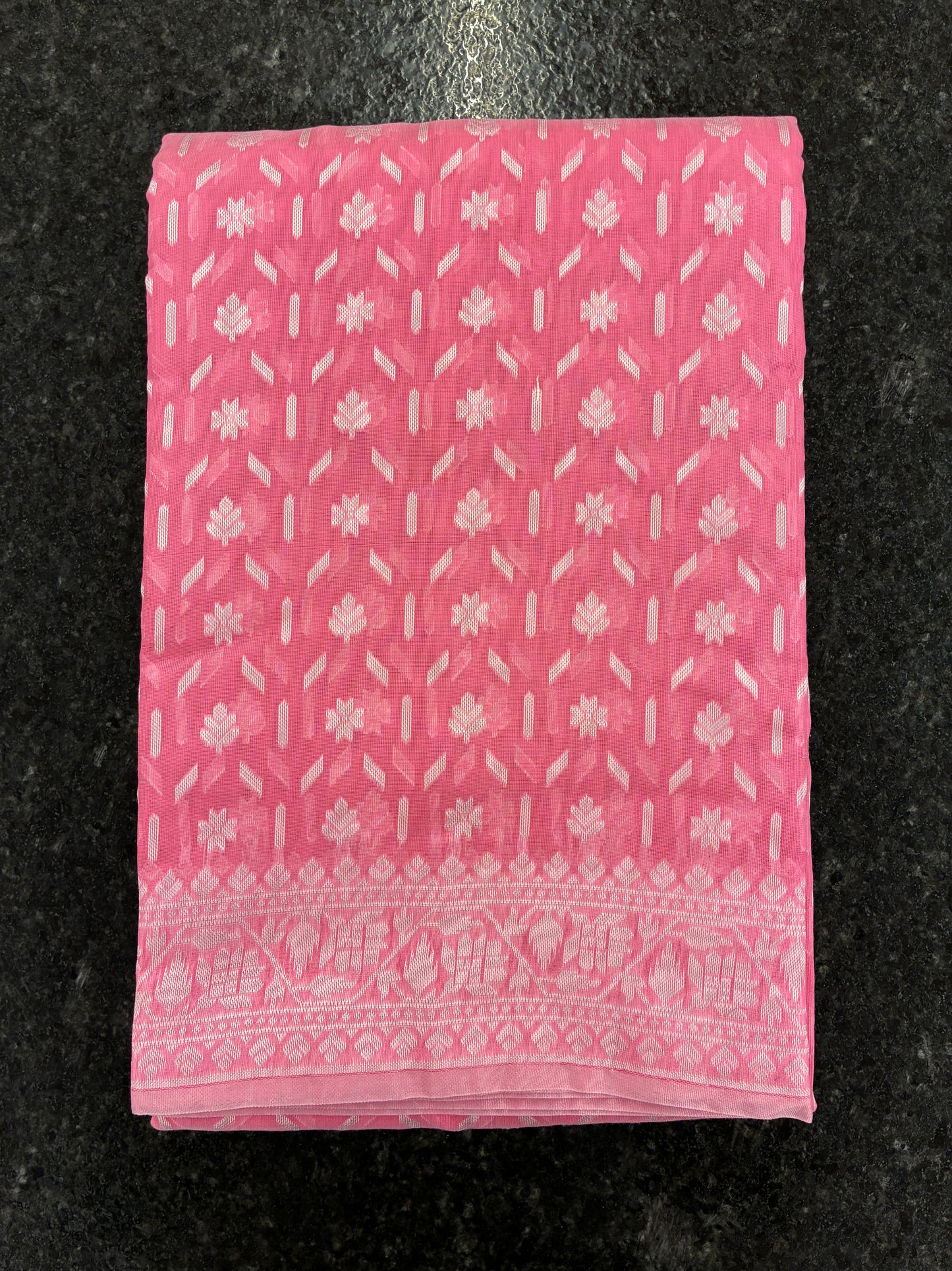 Jamdhani Cotton Saree with Silk thread work (Resham) - Pink