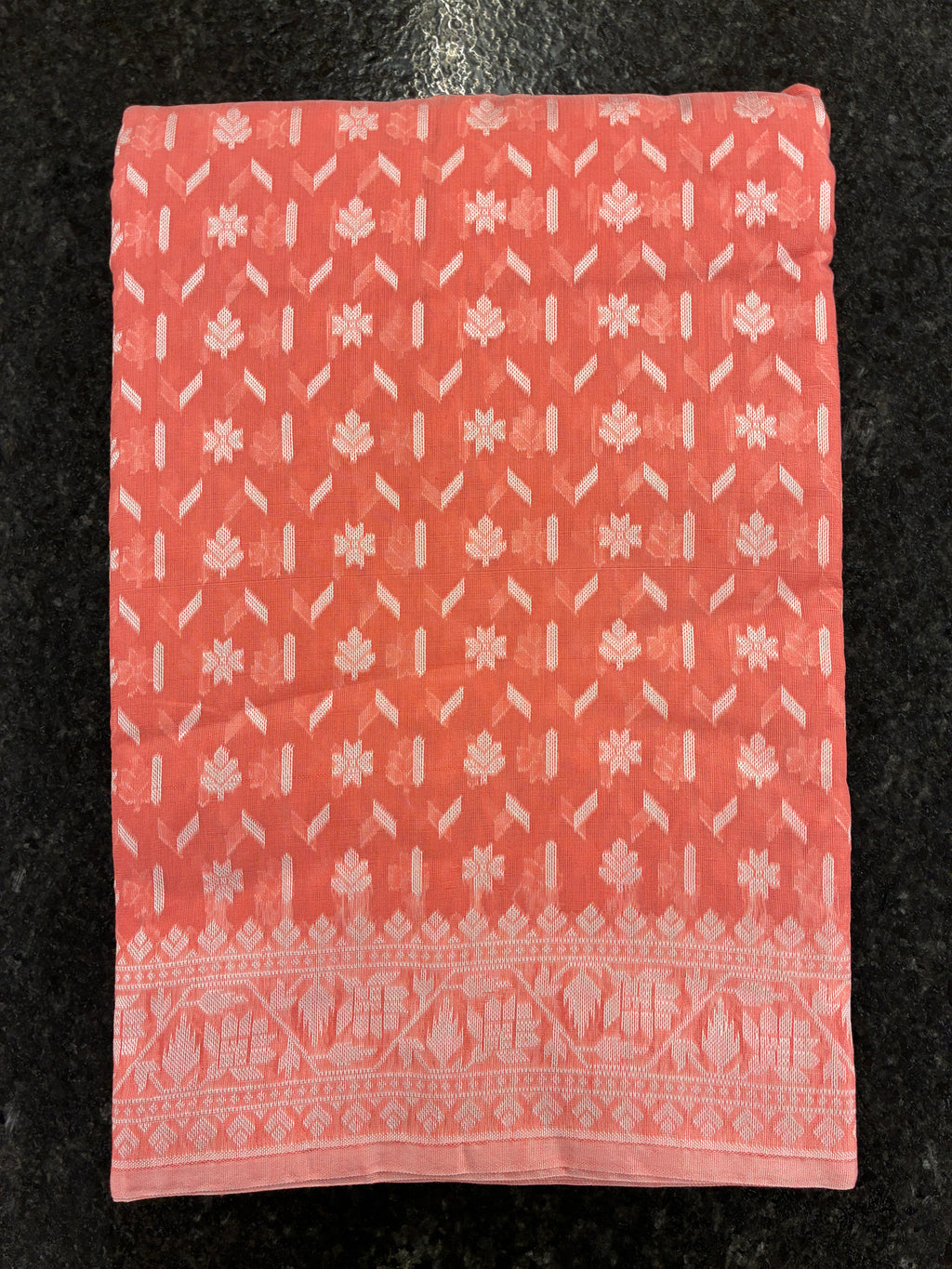 Jamdhani Cotton Saree with Silk thread work (Resham) - Peach