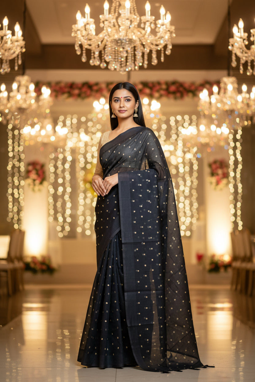 So elegant simple organza saree - Black
