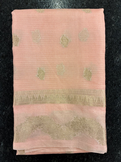 Kota Peach saree with Satin border