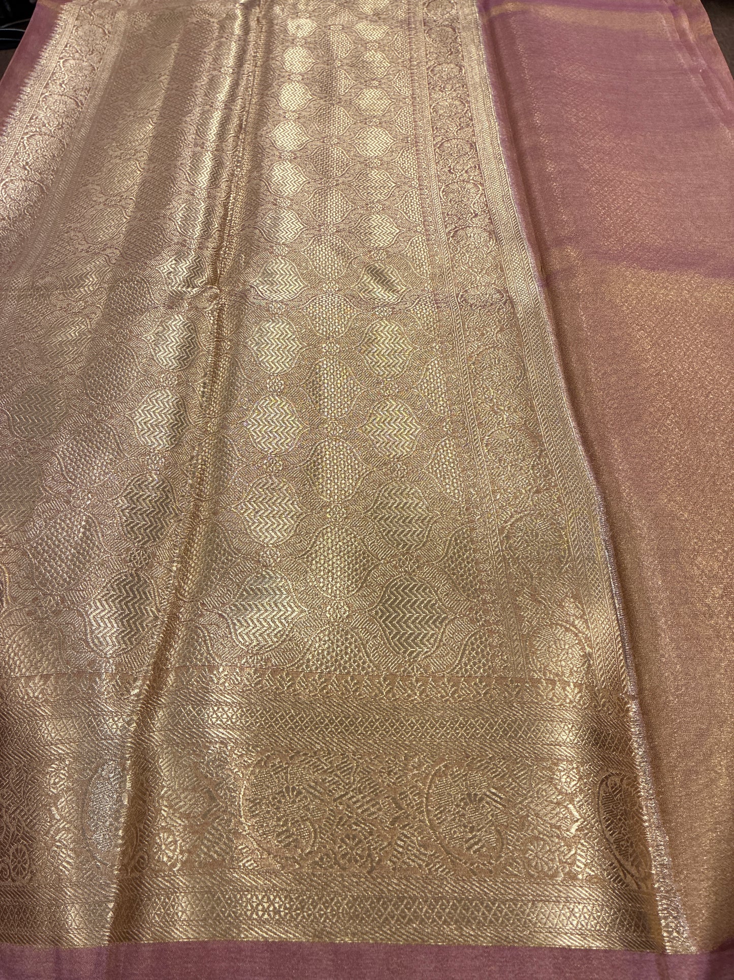 Glam tissue saree with Meena buttas - Pink