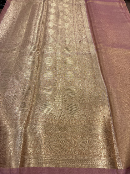 Glam tissue saree with Meena buttas - Pink