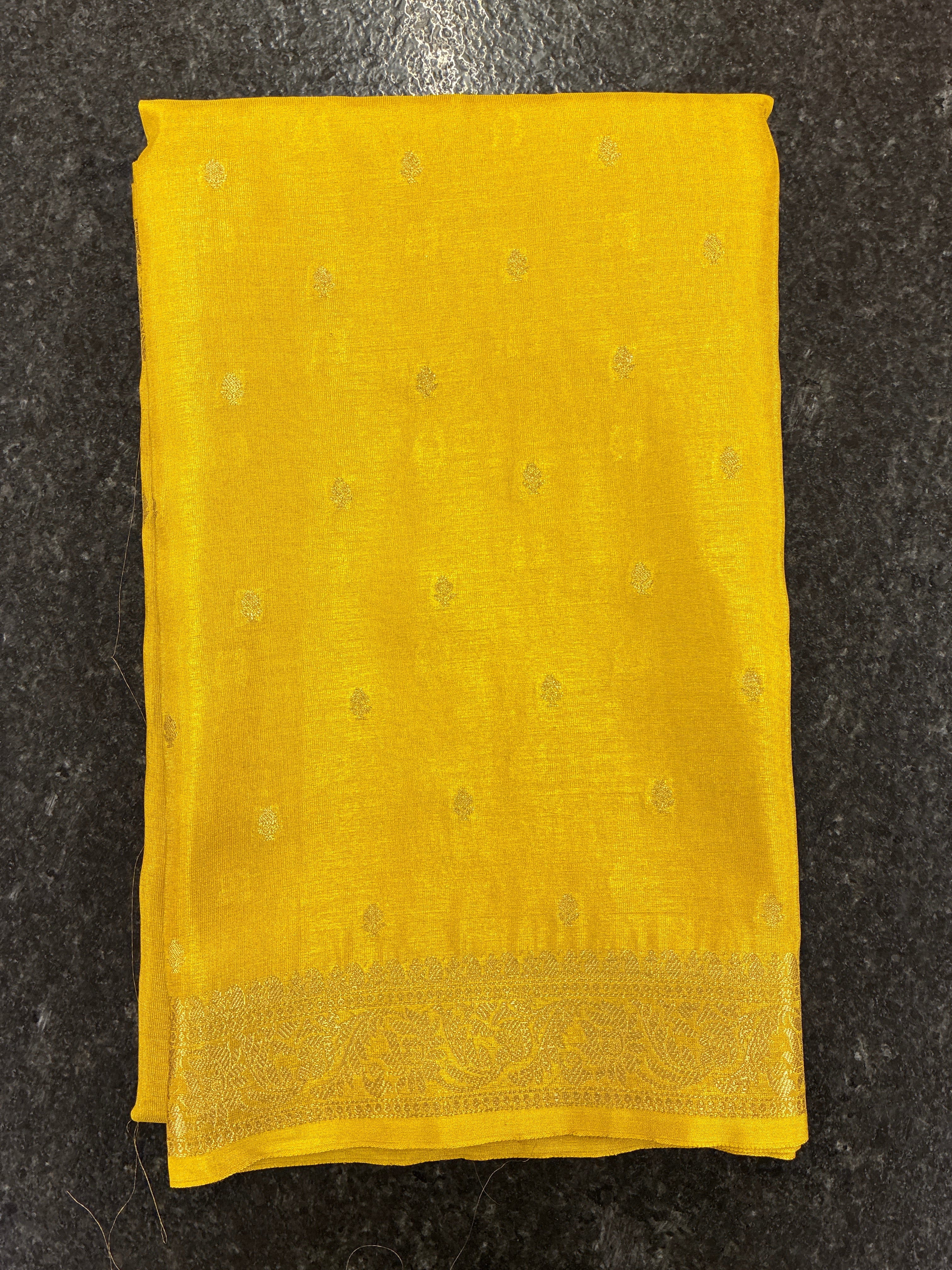 Tissue Silk woven traditional Banarasi saree - Yellow