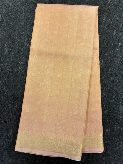 Tissue Silk woven traditional Banarasi saree - Baby Pink