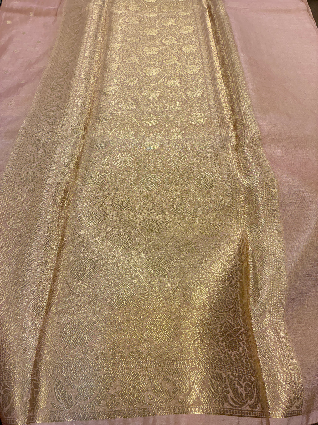Tissue Silk woven traditional Banarasi saree - Baby Pink