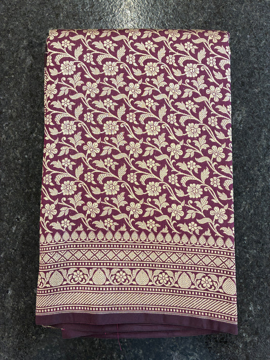 Handloom Katan Silk saree - Brown