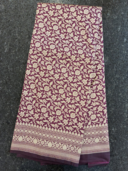 Handloom Katan Silk saree - Brown