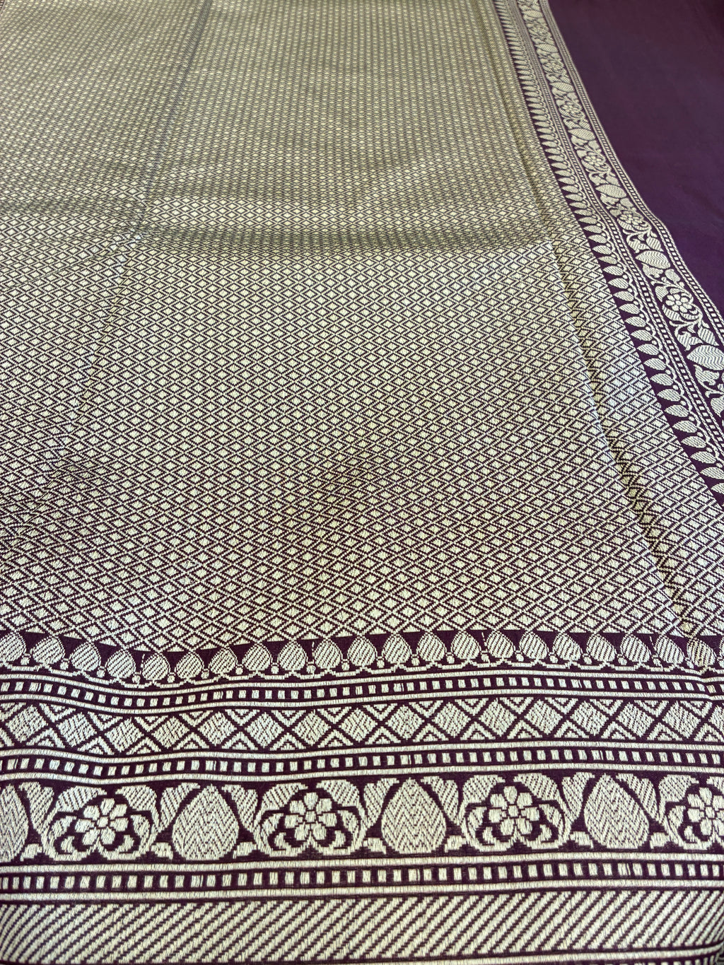 Handloom Katan Silk saree - Brown