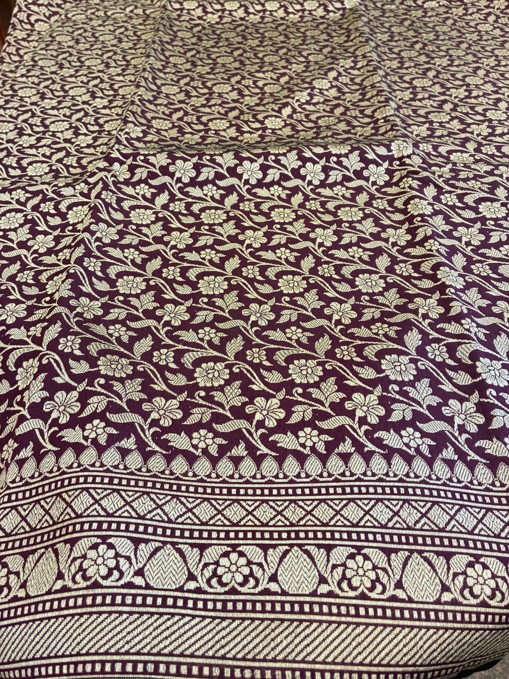 Handloom Katan Silk saree - Brown