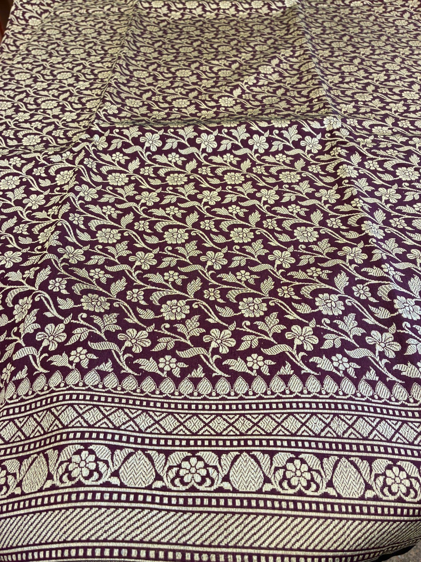 Handloom Katan Silk saree - Brown