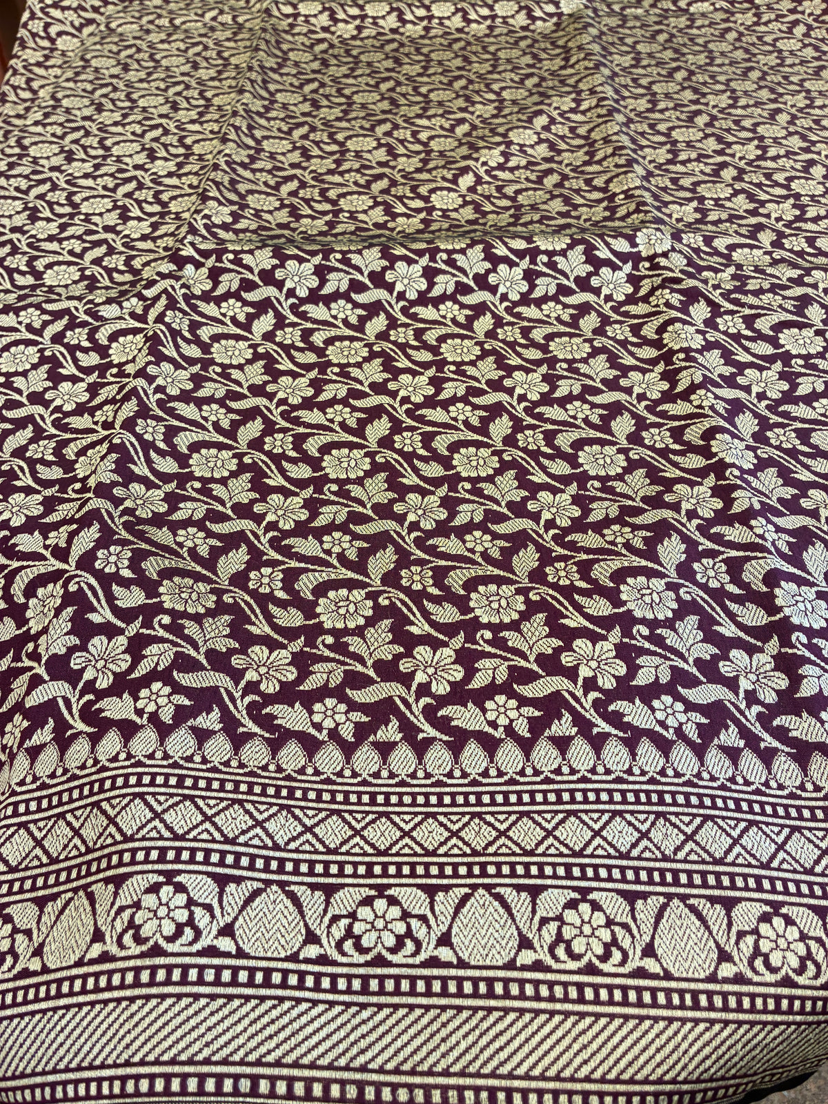 Handloom Katan Silk saree - Brown