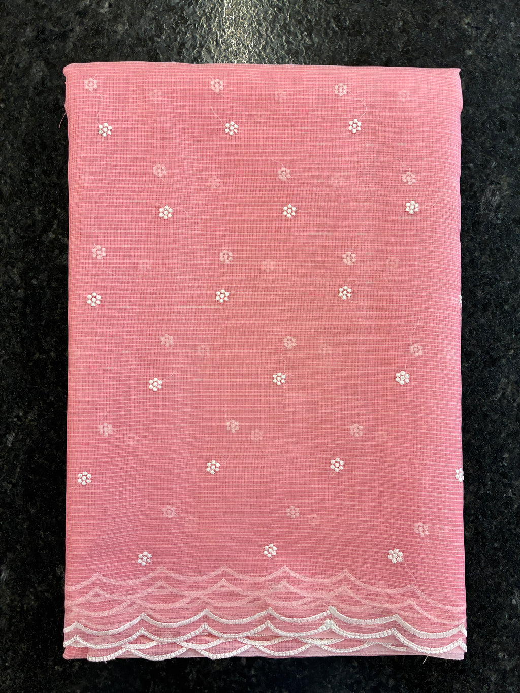 Soft Kota embroidery saree - Baby Pink