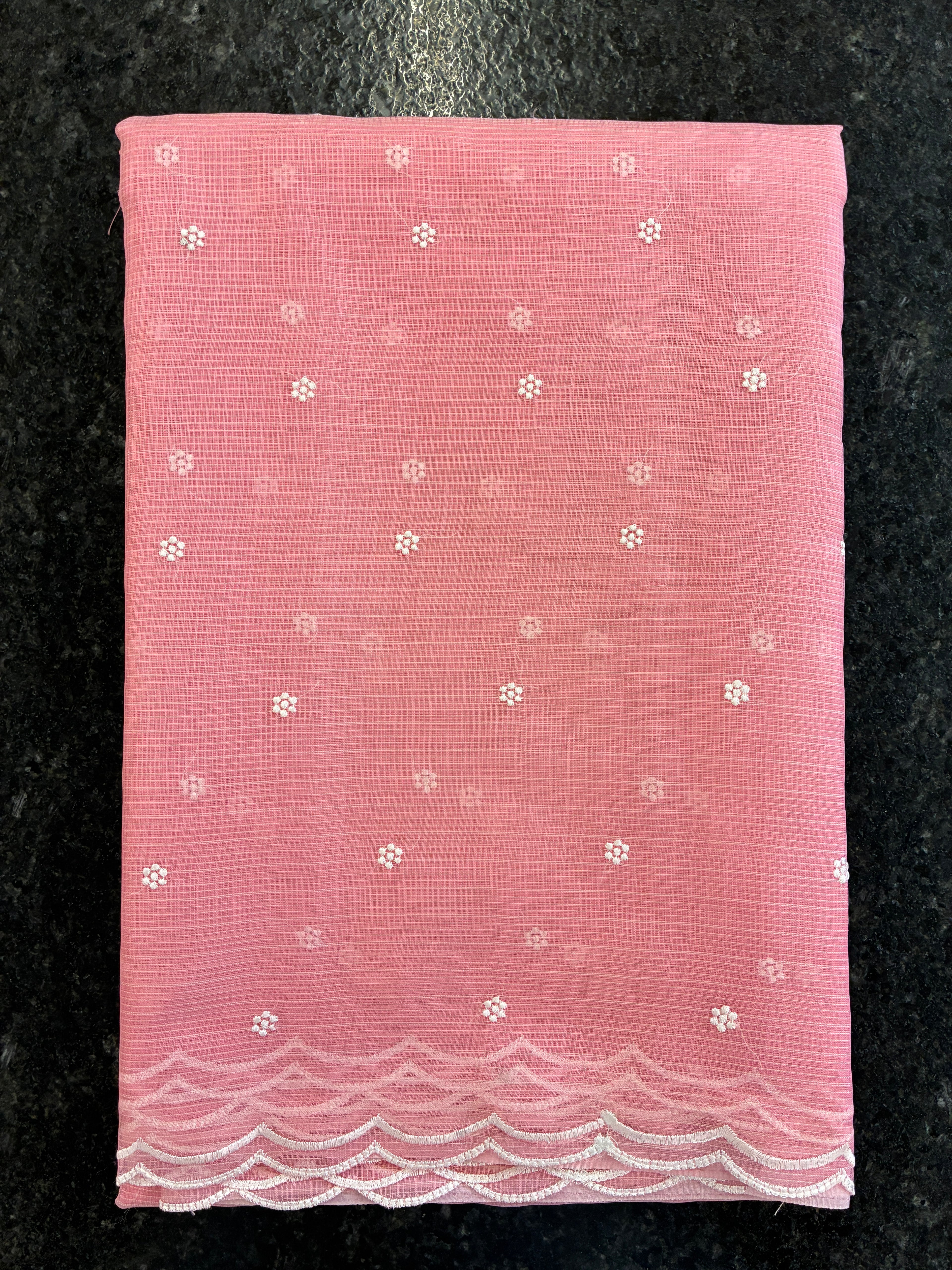 Soft Kota embroidery saree - Baby Pink